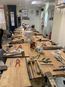 a room with many items on the table